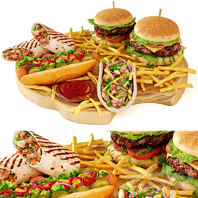 Fast Food 3ds Max - thumbnail 3