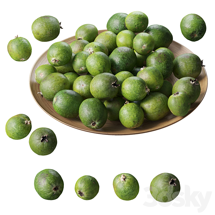 Feijoa on a platter 3DS Max - thumbnail 1