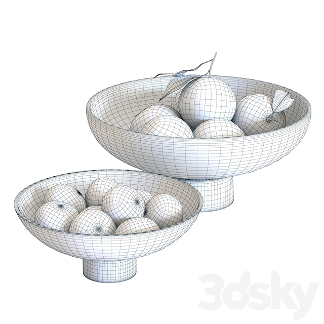 Food Set 04 _ Bowls with Oranges and Mandarins 3DSMax File - thumbnail 2