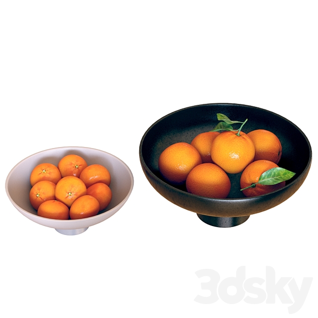 Food Set 04 _ Bowls with Oranges and Mandarins 3DSMax File - thumbnail 5