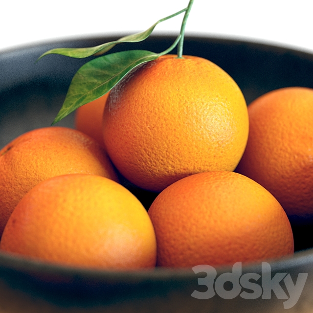 Food Set 04 _ Bowls with Oranges and Mandarins 3DSMax File - thumbnail 6