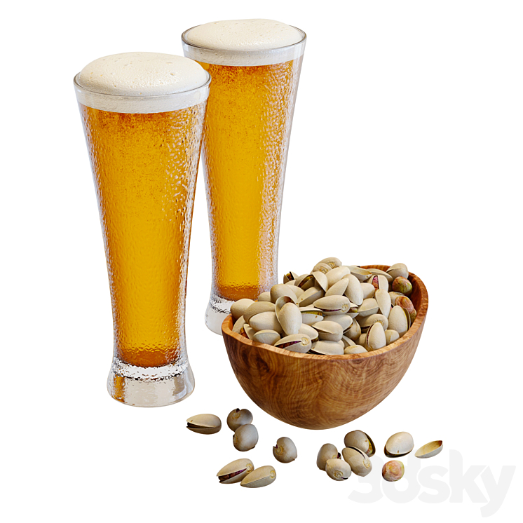 Food Set 20 \/ Pistachios and Beer 3DS Max - thumbnail 1