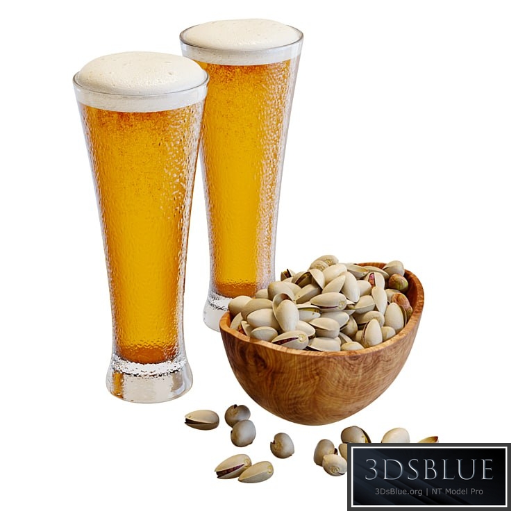 Food Set 20 \/ Pistachios and Beer 3DS Max - thumbnail 3