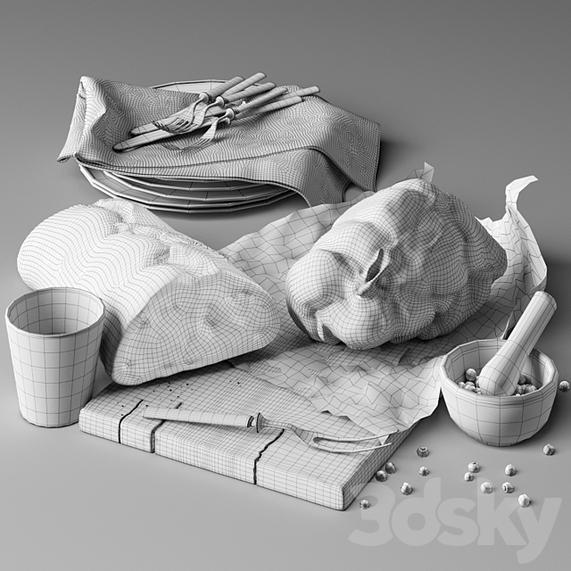 Food set 3 3ds Max - thumbnail 3