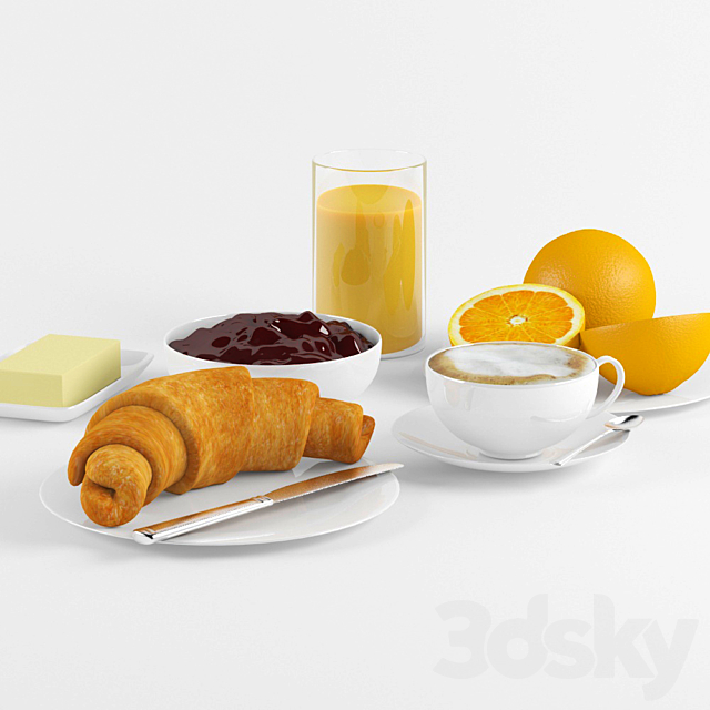 French breakfast 3DSMax File - thumbnail 1