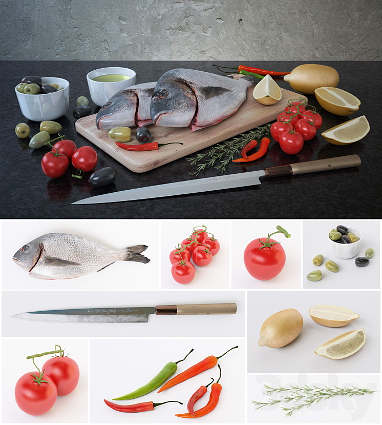 Fresh fish 3DS Max - thumbnail 2