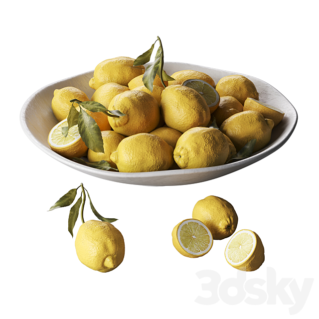 fresh lemons 3ds Max - thumbnail 1