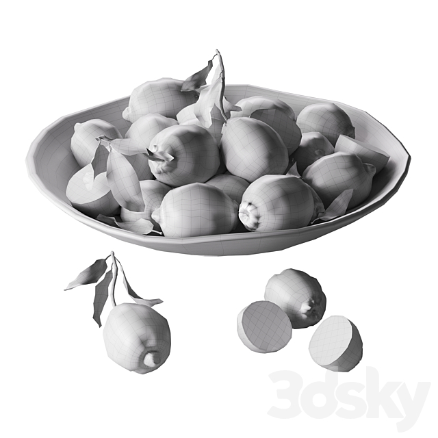 fresh lemons 3ds Max - thumbnail 3