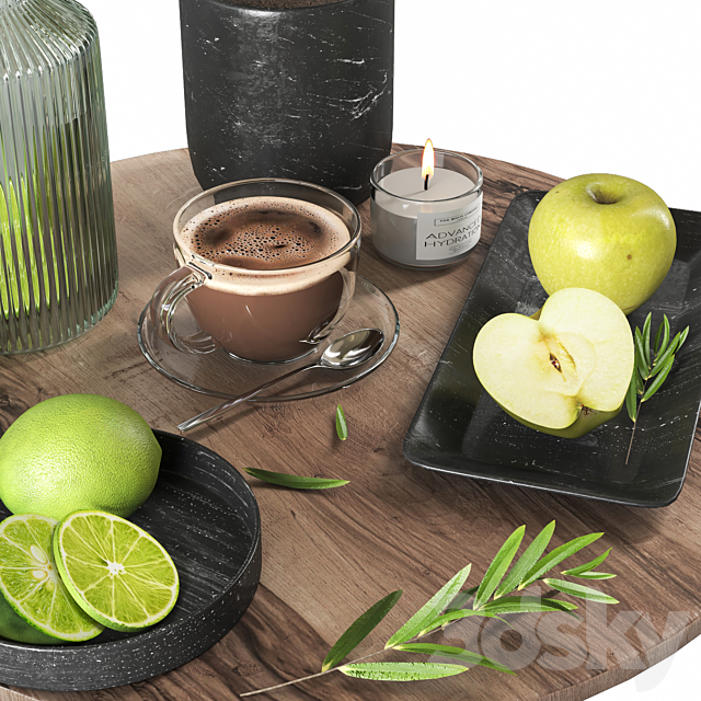 Fruit and drink decor set 01 3DSMax File - thumbnail 2