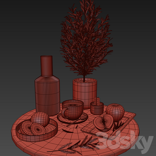 Fruit and drink decor set 01 3DSMax File - thumbnail 5