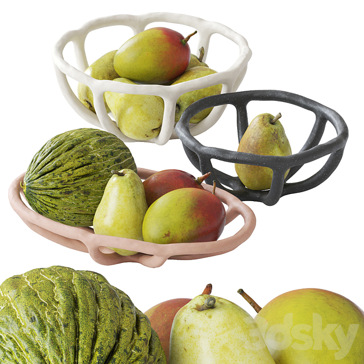 Fruit bowls 3DS Max Model - thumbnail 1