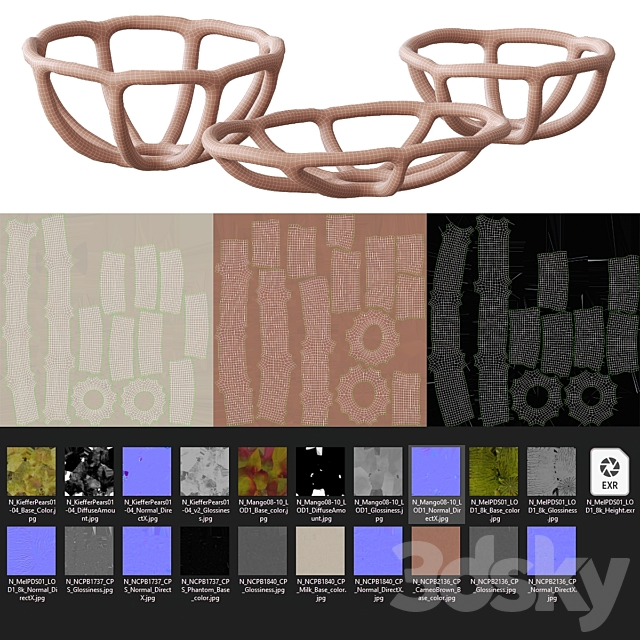 Fruit bowls 3DS Max Model - thumbnail 7