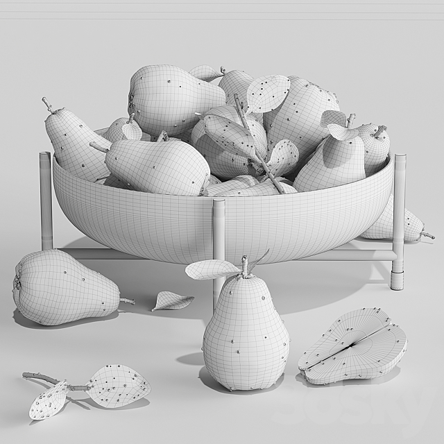 fruits dish5 3DS Max Model - thumbnail 5