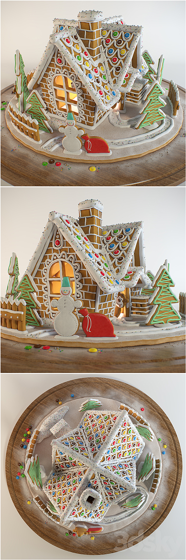 Gingerbread house 3ds Max - thumbnail 1