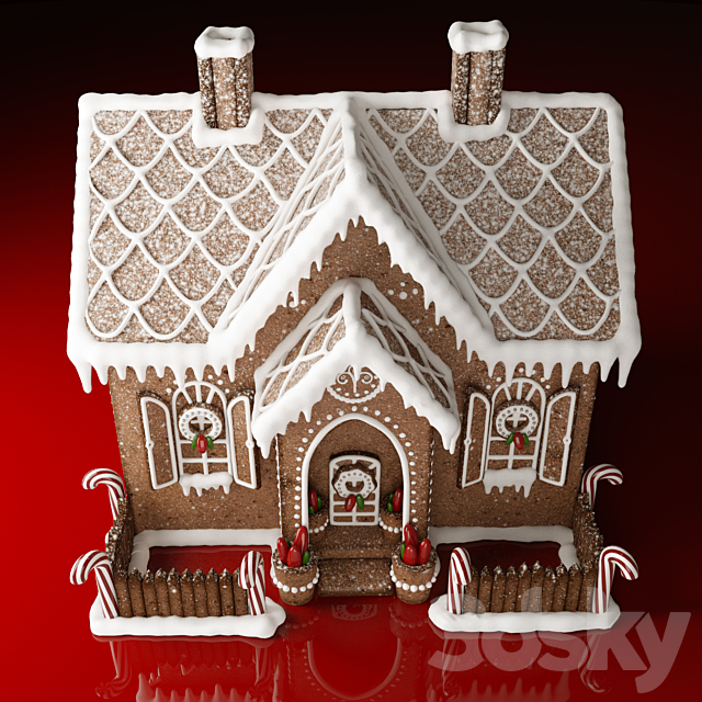 Gingerbread house 3DS Max Model - thumbnail 3