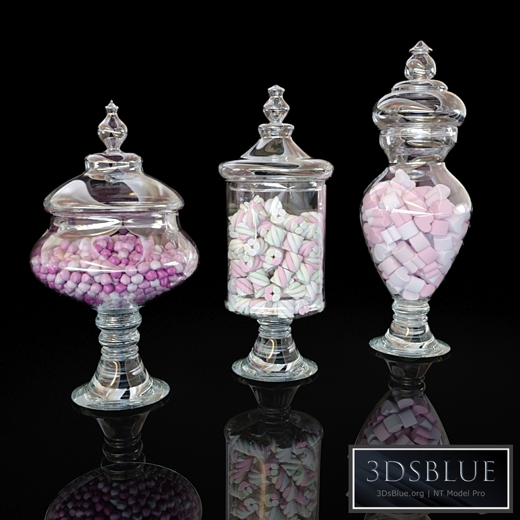 Glass Jars with Candy 3DS Max - thumbnail 3