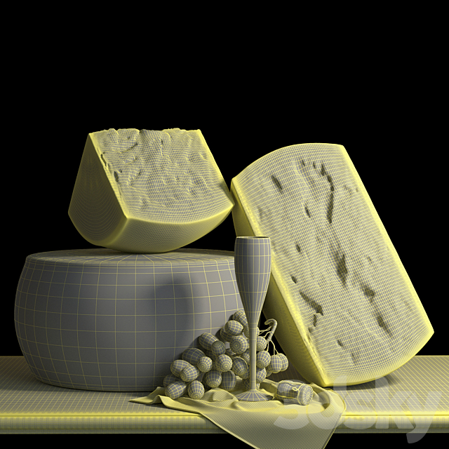 Grana Padano cheese 3DS Max Model - thumbnail 2