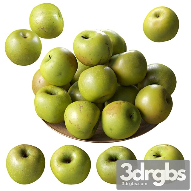 Granny Smith Apples. 4 Models 3dsmax Download - thumbnail 1