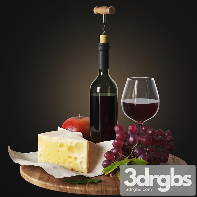 Grapes and Wine 3dsmax Download - thumbnail 1