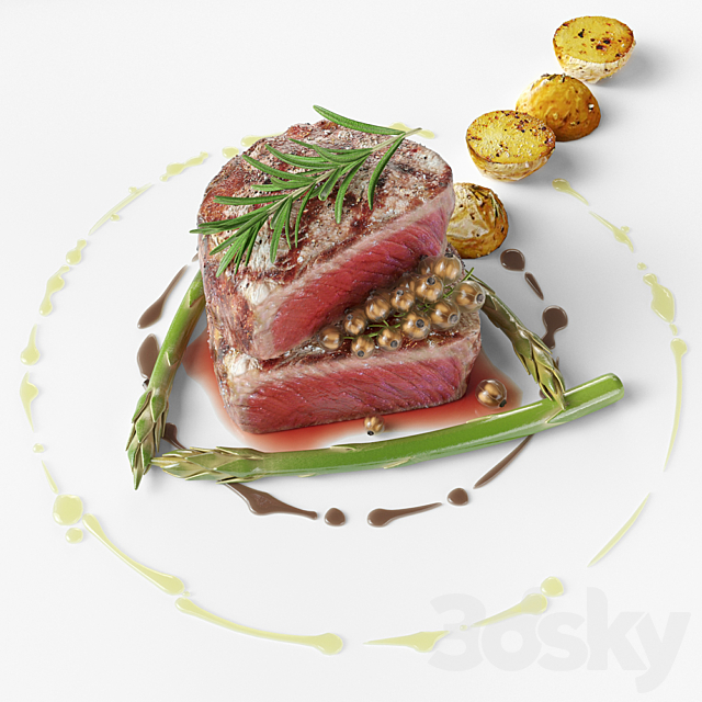 Grilled beef tenderloin 3DS Max Model - thumbnail 2