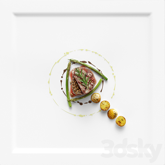 Grilled beef tenderloin 3DS Max Model - thumbnail 3