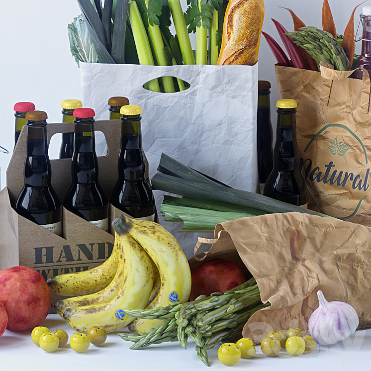 Grocery bags 3 3DS Max - thumbnail 2