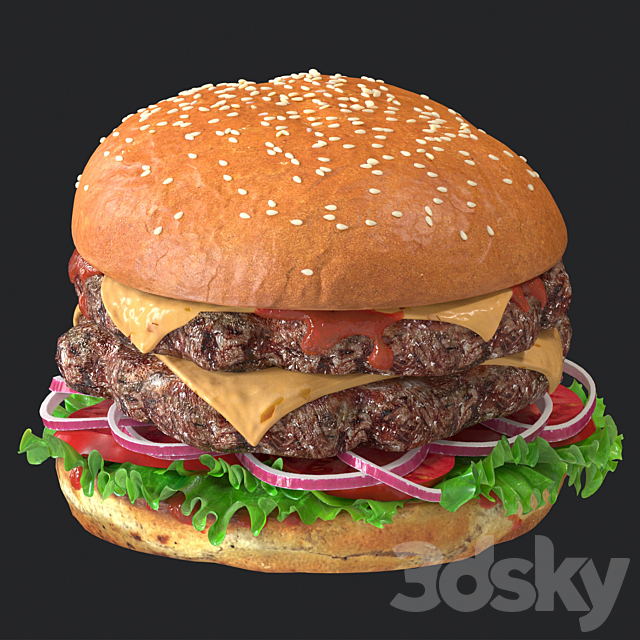 Hamburger 3DS Max Model - thumbnail 2