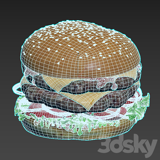 Hamburger 3DS Max Model - thumbnail 3