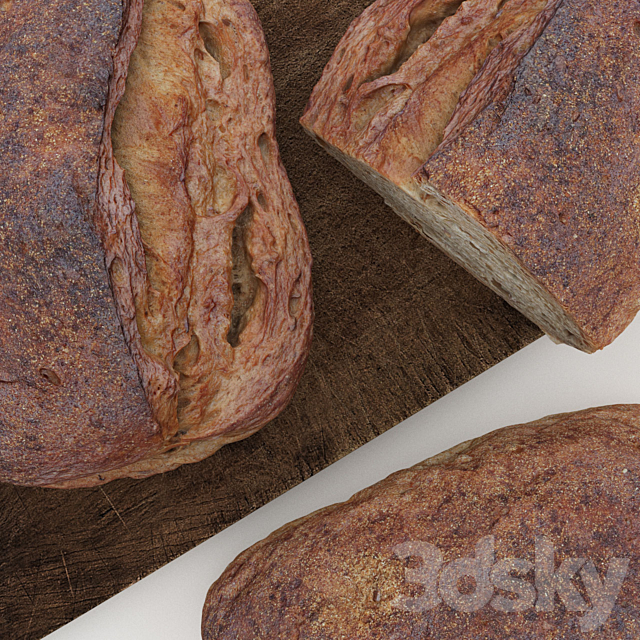 HD Realistic Farmer Buckwheat Bread 3ds Max - thumbnail 2