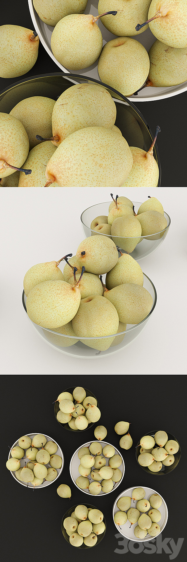 HD Realistic Japanese Pears 3DS Max Model - thumbnail 2