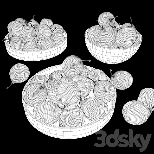 HD Realistic Japanese Pears 3DS Max Model - thumbnail 3