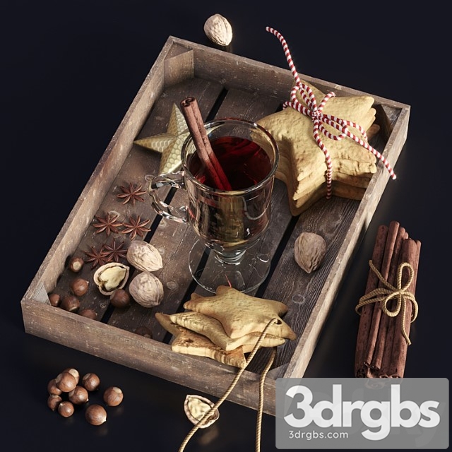 Hot drinks for new year& 3dsmax Download - thumbnail 1