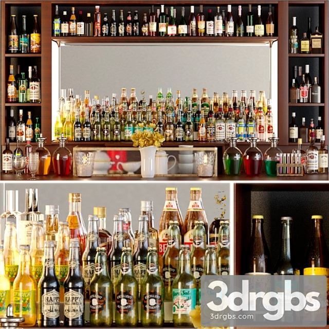 Huge bar with alcohol. pub 3dsmax Download - thumbnail 1