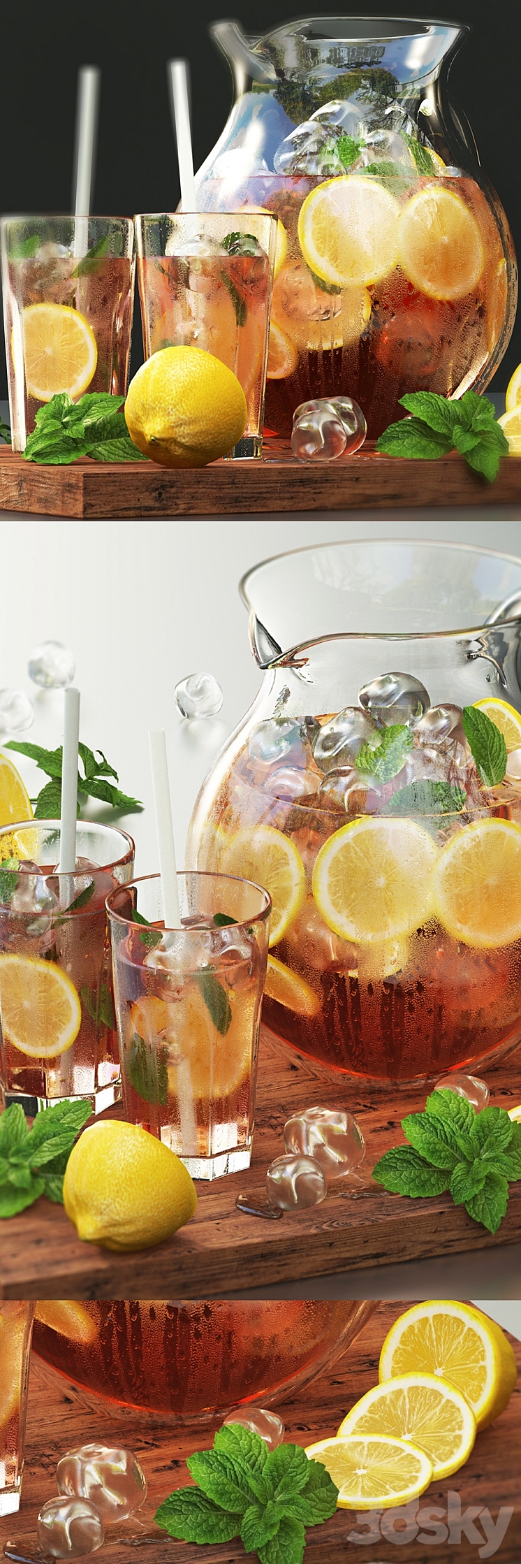 Iced tea with lemon 3DS Max - thumbnail 2