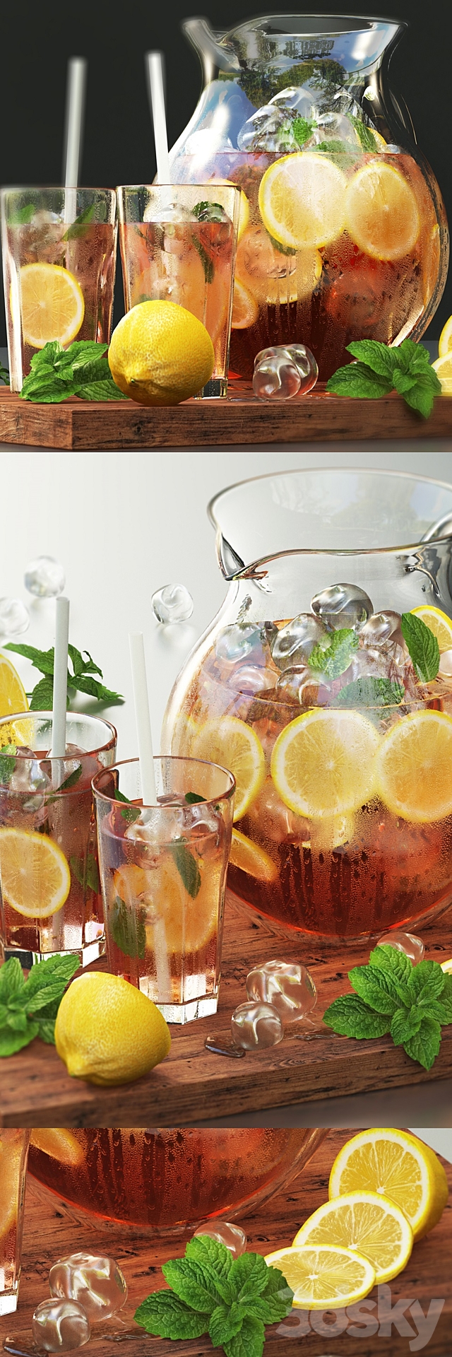 Iced tea with lemon 3DSMax File - thumbnail 2