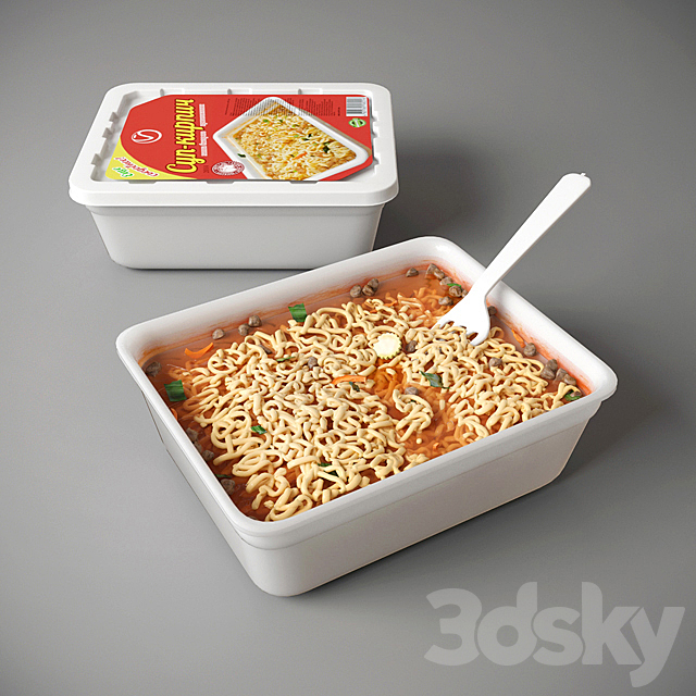 Instant noodles 3DS Max Model - thumbnail 1