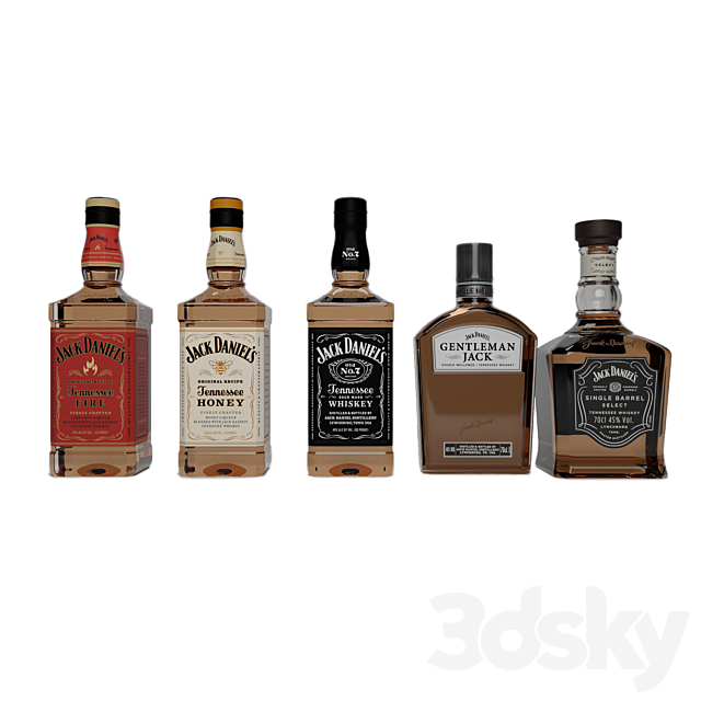 Jack daniels bottomles 3ds Max - thumbnail 2