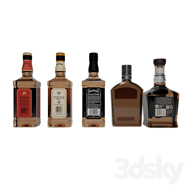 Jack daniels bottomles 3ds Max - thumbnail 3