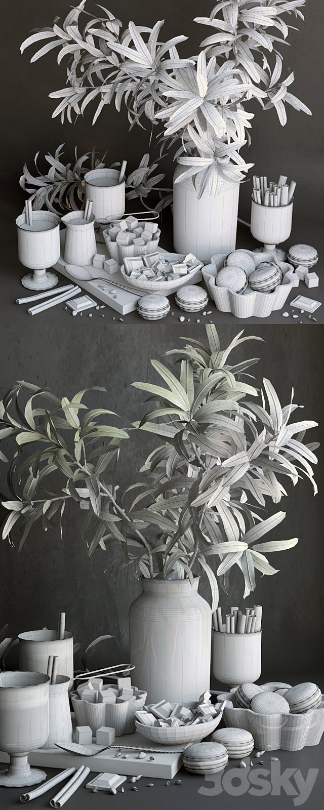 Kitchen set with mango branches 3DSMax File - thumbnail 3