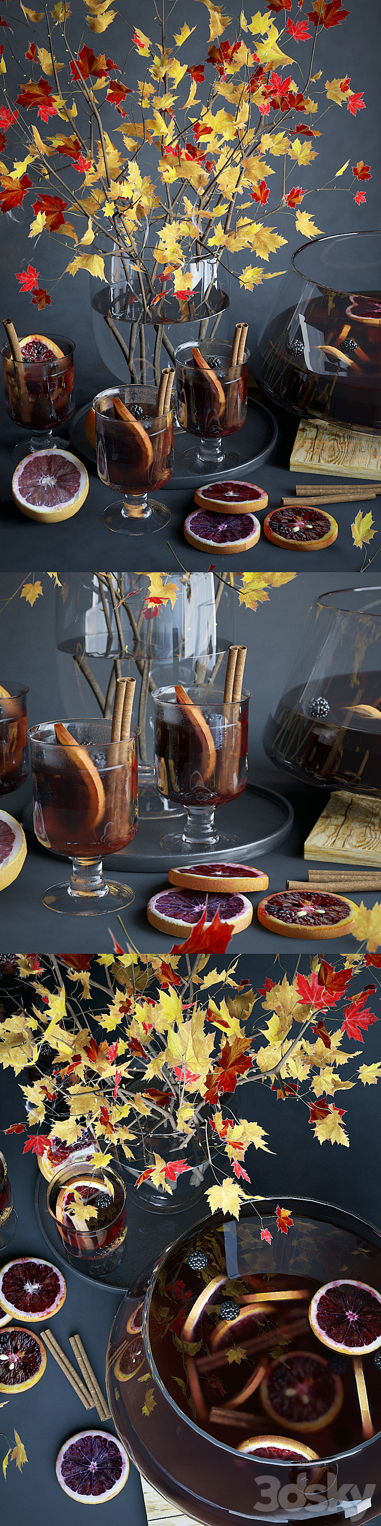 Kitchen set with mulled wine 3DS Max - thumbnail 2