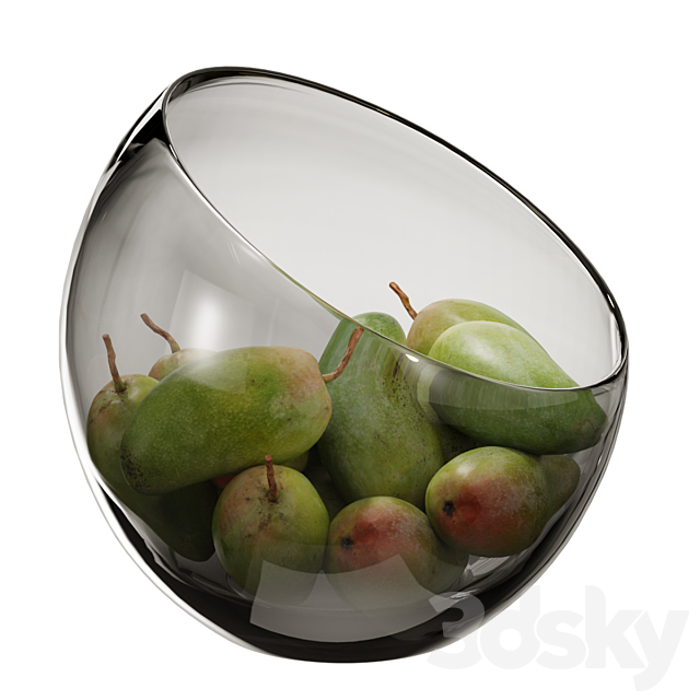 Large Slant Fruit Bowl mango 3ds Max - thumbnail 3