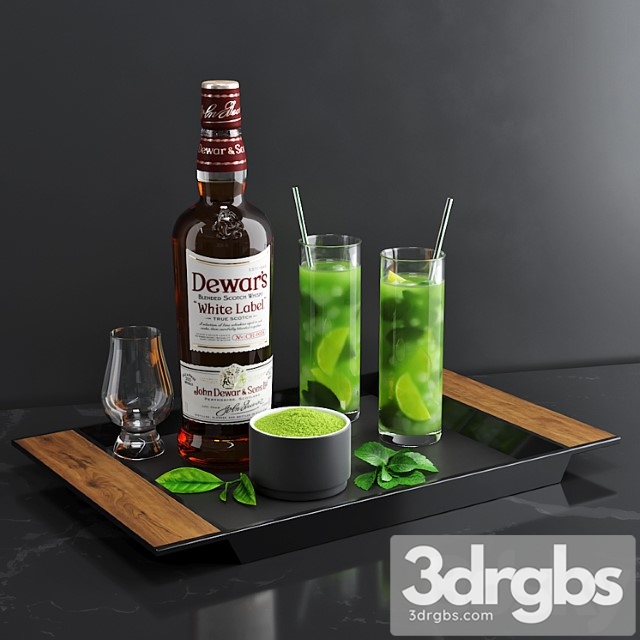 Matcha cocktail set 3dsmax Download - thumbnail 1