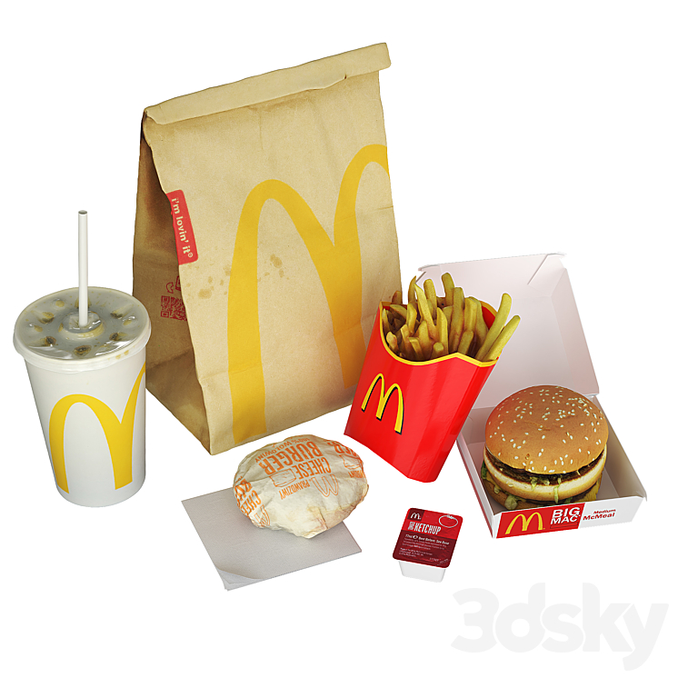 McDonalds Meal 3DS Max - thumbnail 1