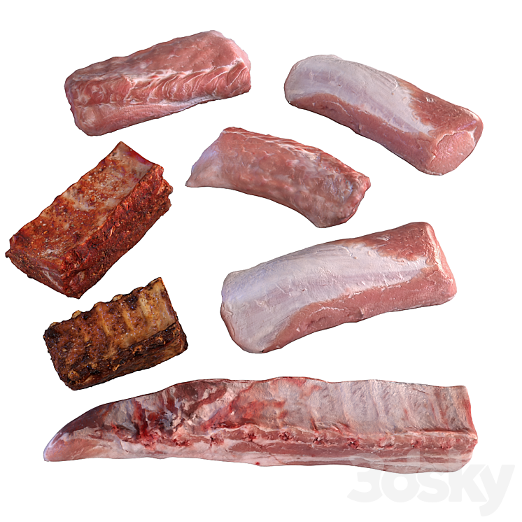 Meat Set 3DS Max Model - thumbnail 1