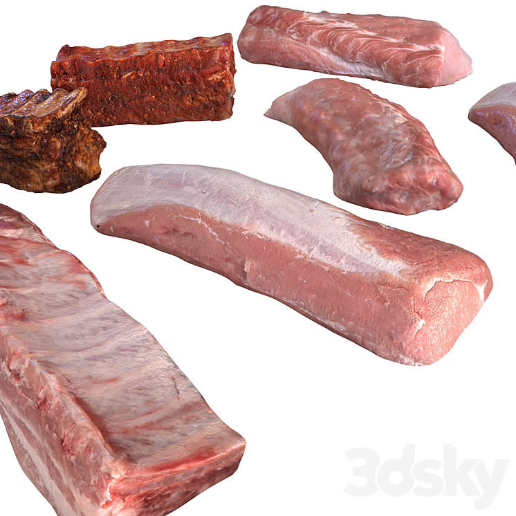 Meat Set 3DS Max Model - thumbnail 2