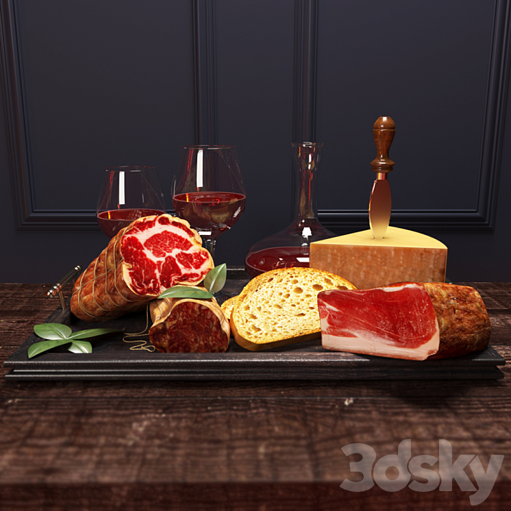 Meat with wine 3DS Max - thumbnail 1