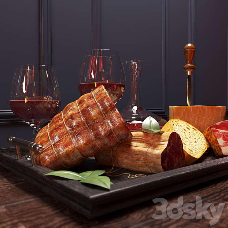 Meat with wine 3DS Max - thumbnail 2