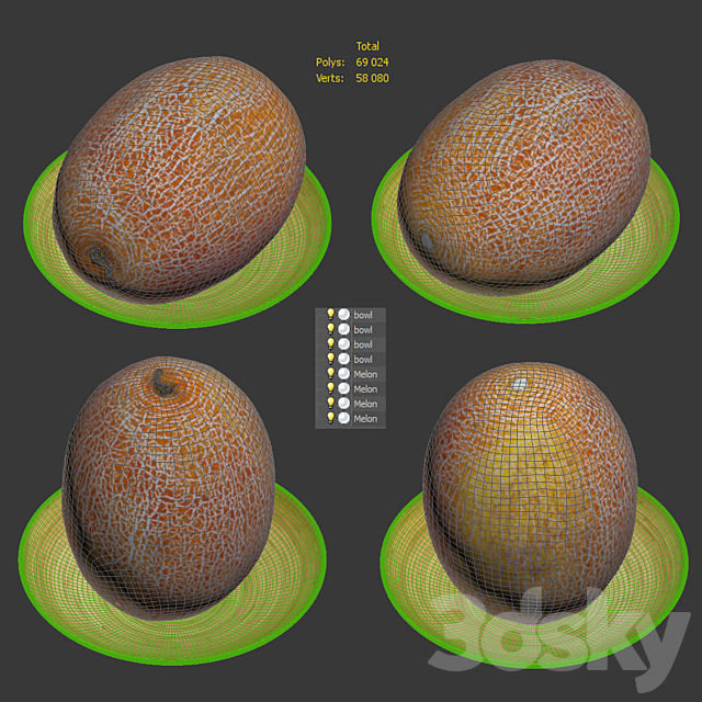 Melon galia_ananas 3DSMax File - thumbnail 7