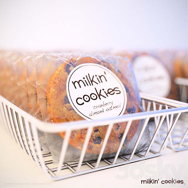 Milkin Cookies in basket 3DS Max Model - thumbnail 1