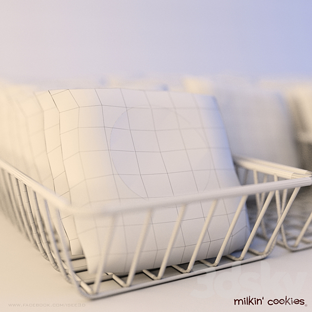 Milkin Cookies in basket 3DS Max Model - thumbnail 2